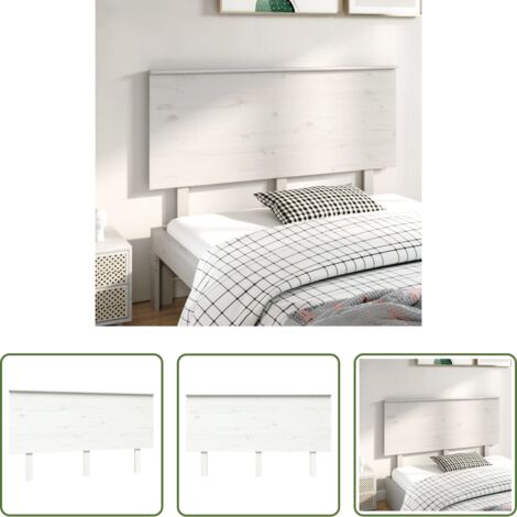vidaXL Diseño rústico -  Cabecero de cama madera maciza de pino blanco 144x6x82,5 cm