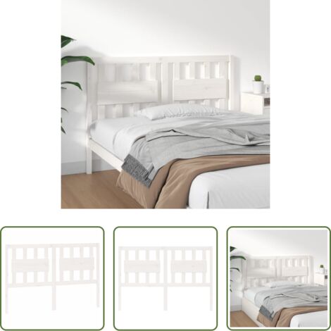 vidaXL Diseño rústico -  Cabecero de cama madera maciza de pino blanco 145,5x4x100 cm