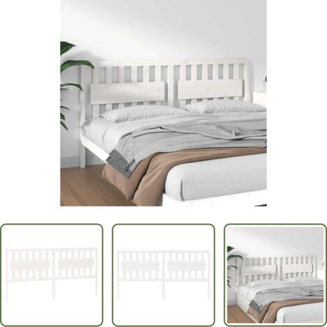 vidaXL Diseño rústico -  Cabecero de cama madera maciza de pino blanco 185,5x4x100 cm