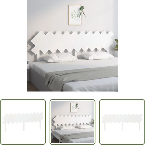 vidaXL Diseño rústico -  Cabecero de cama madera maciza de pino blanco 196x3x80,5 cm