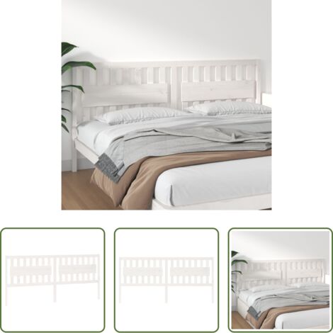 vidaXL Diseño rústico -  Cabecero de cama madera maciza de pino blanco 205,5x4x100 cm