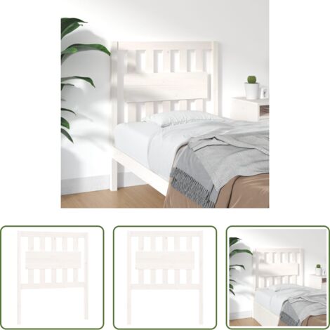 vidaXL Diseño rústico -  Cabecero de cama madera maciza de pino blanco 80,5x4x100 cm