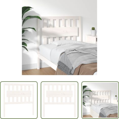 vidaXL Diseño rústico -  Cabecero de cama madera maciza de pino blanco 95,5x4x100 cm