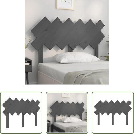 vidaXL Diseño rústico -  Cabecero de cama madera maciza de pino gris 122,5x3x80,5 cm