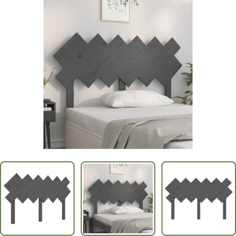 vidaXL Diseño rústico -  Cabecero de cama madera maciza de pino gris 132x3x81 cm