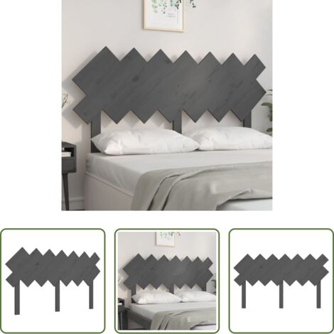 vidaXL Diseño rústico -  Cabecero de cama madera maciza de pino gris 141x3x80,5 cm