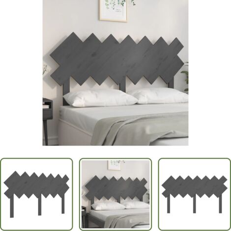 vidaXL Diseño rústico -  Cabecero de cama madera maciza de pino gris 151,5x3x81 cm