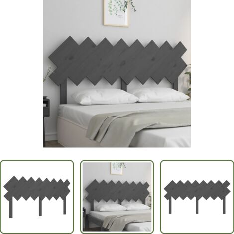 vidaXL Diseño rústico -  Cabecero de cama madera maciza de pino gris 159,5x3x80,5 cm