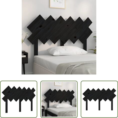vidaXL Diseño rústico -  Cabecero de cama madera maciza de pino negro 122,5x3x80,5 cm