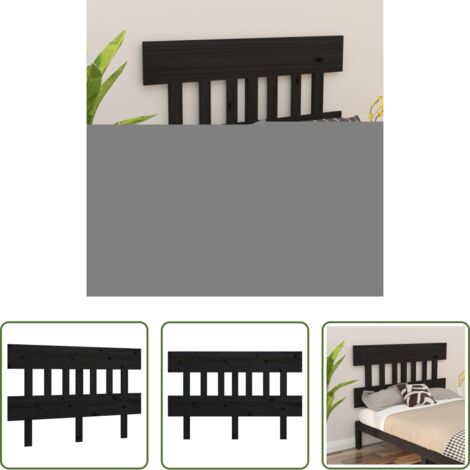 vidaXL Diseño rústico -  Cabecero de cama madera maciza de pino negro 123,5x3x81 cm