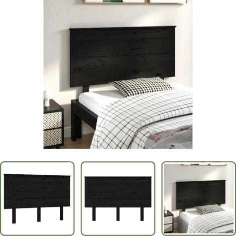 vidaXL Diseño rústico -  Cabecero de cama madera maciza de pino negro 124x6x82,5 cm