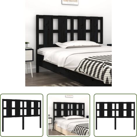 vidaXL Diseño rústico -  Cabecero de cama madera maciza de pino negro 125,5x4x100 cm