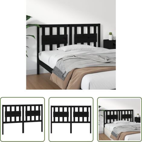 vidaXL Diseño rústico -  Cabecero de cama madera maciza de pino negro 125,5x4x100 cm