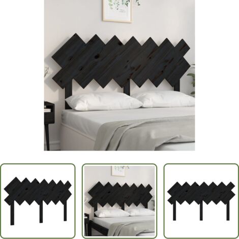 vidaXL Diseño rústico -  Cabecero de cama madera maciza de pino negro 141x3x80,5 cm