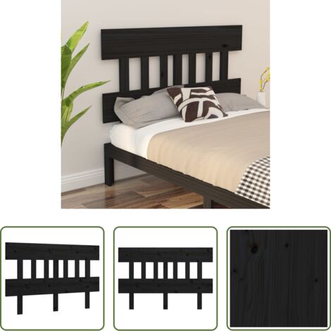 vidaXL Diseño rústico -  Cabecero de cama madera maciza de pino negro 143,5x3x81 cm