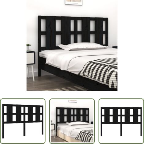 vidaXL Diseño rústico -  Cabecero de cama madera maciza de pino negro 145,5x4x100 cm