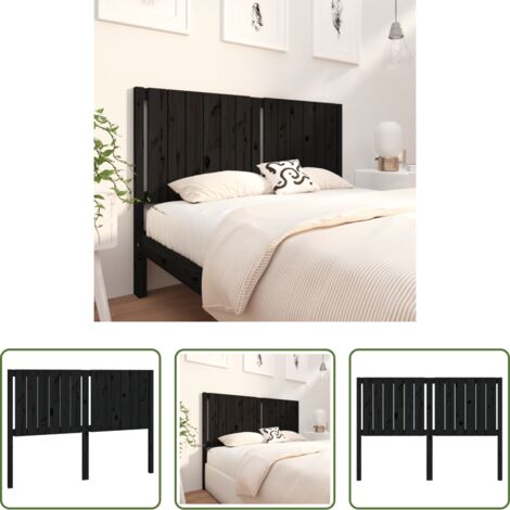 vidaXL Diseño rústico -  Cabecero de cama madera maciza de pino negro 145,5x4x100 cm