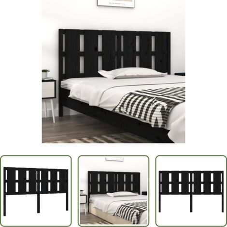 vidaXL Diseño rústico -  Cabecero de cama madera maciza de pino negro 155,5x4x100 cm