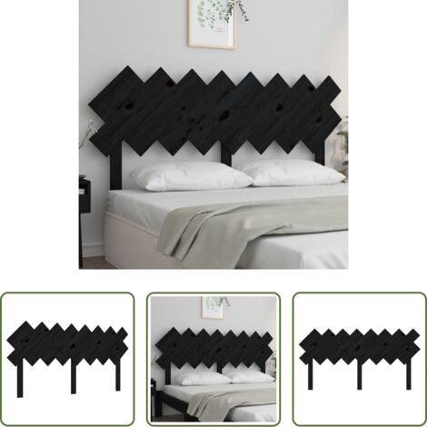 vidaXL Diseño rústico -  Cabecero de cama madera maciza de pino negro 159,5x3x80,5 cm