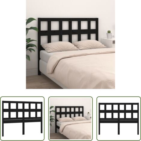 vidaXL Diseño rústico -  Cabecero de cama madera maciza de pino negro 165,5x4x100 cm