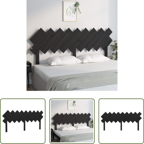 vidaXL Diseño rústico -  Cabecero de cama madera maciza de pino negro 178x3x80,5 cm
