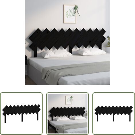 vidaXL Diseño rústico -  Cabecero de cama madera maciza de pino negro 196x3x80,5 cm