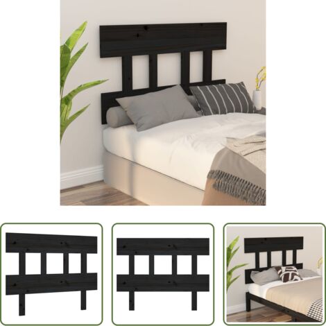 vidaXL Diseño rústico -  Cabecero de cama madera maciza de pino negro 93,5x3x81 cm