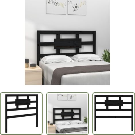 vidaXL Diseño rústico -  Cabecero de cama madera maciza de pino negro 95,5x4x100 cm