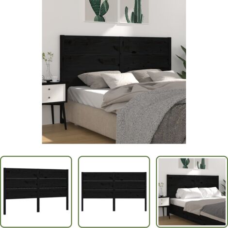vidaXL Diseño rústico -  Cabecero madera maciza de pino negro 126x4x100 cm