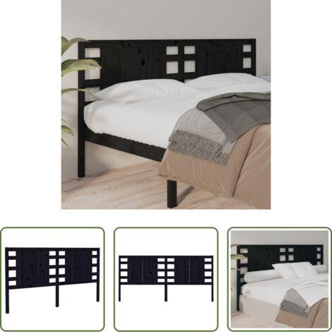 vidaXL Diseño rústico -  Cabecero madera maciza de pino negro 126x4x100 cm