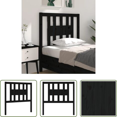 vidaXL Diseño rústico -  Cabecero madera maciza de pino negro 96x4x100 cm