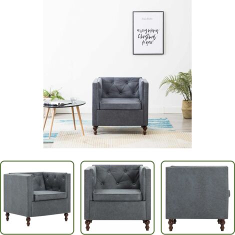 vidaXL Diseño sofisticado -  Sillón de tela gris
