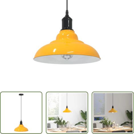 vidaXL Diseño vintage -  Lámpara colgante regulable altura E27 amarillo brillante Ø 31cm