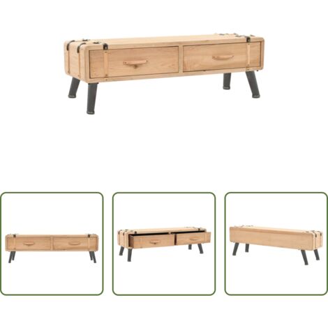 vidaXL Diseño vintage -  Mueble para TV madera maciza de abeto 120x33x35 cm