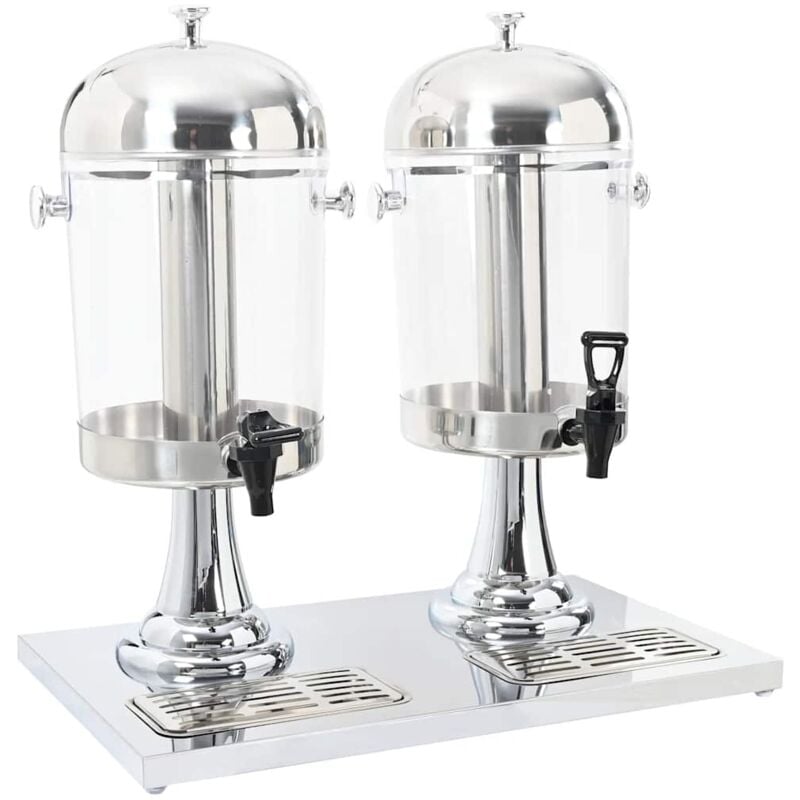 

vidaXL Dispensador de zumo doble acero inoxidable 2 x 8 L - Plateado