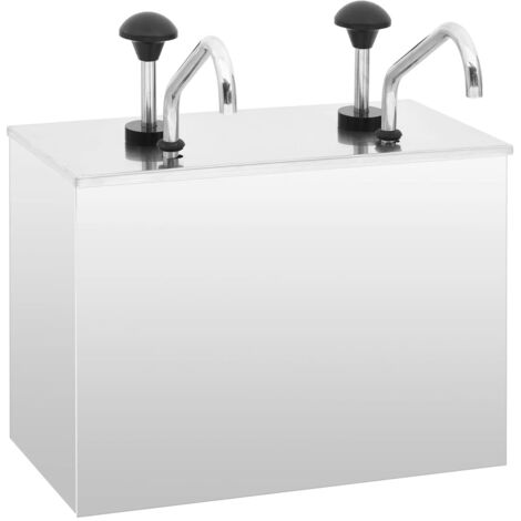 Vidaxl – Distributeur de sauces en acier inoxydable 2 x 3,5 L – Capacité de 7 L – Facile à nettoyer – Pour buffets et barbecues