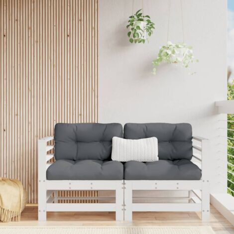 vidaXL Divani Angolari con Cuscini 2 pz Legno Massello di Pino
