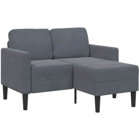vidaXL Divano 2 Posti con Chaise a L Grigio scuro 125 cm in Velluto