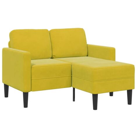 vidaXL Divano 2 Posti con Chaise longue a L Giallo 125 cm Velluto