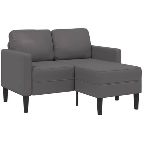 vidaXL Divano 2 Posti con Chaise longue a L Grigio 125cm in Similpelle