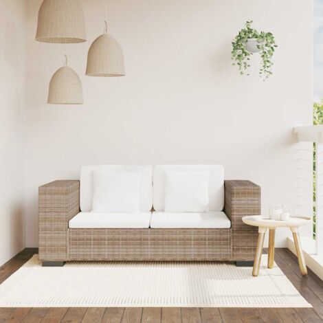 vidaXL Divano a 2 Posti 7 pz in Rattan Naturale