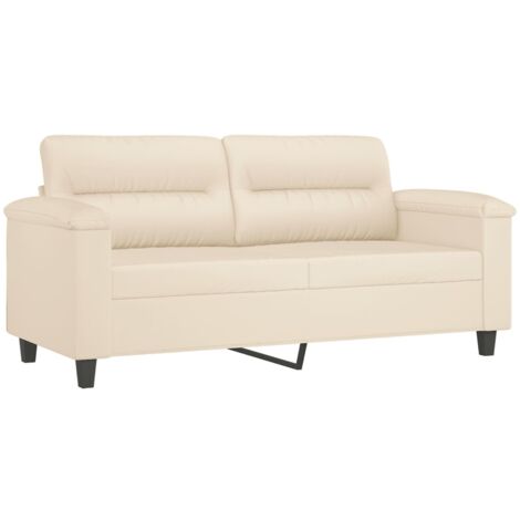 vidaXL Divano a 2 Posti Beige 140 cm in Tessuto Microfibra