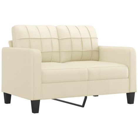 vidaXL Divano a 2 Posti Crema 120 cm in Similpelle