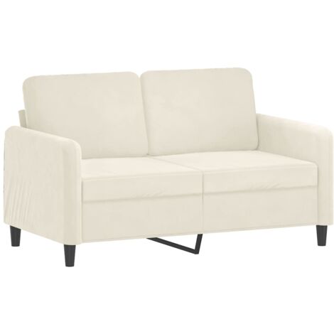 vidaXL Divano a 2 Posti crema 120 cm in Velluto