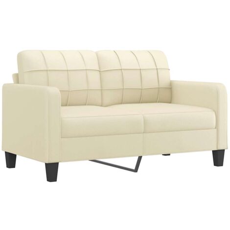 vidaXL Divano a 2 Posti Crema 140 cm in Similpelle