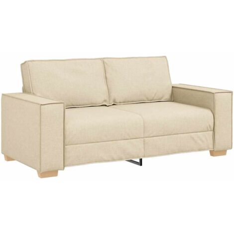 vidaXL Divano a 2 posti Crema 140 cm Tessuto