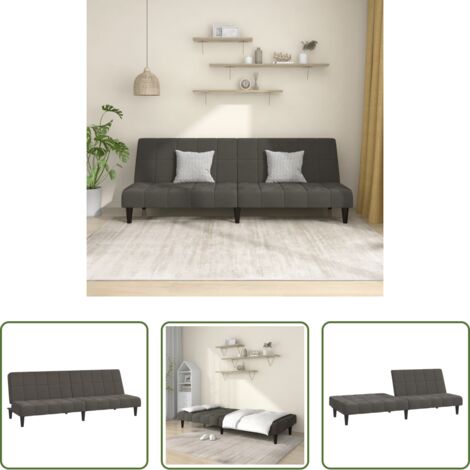 vidaXL Divano a 2 posti -  Divano Letto a 2 Posti Grigio Scuro in Velluto