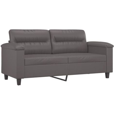 vidaXL Divano a 2 Posti Grigio 140 cm in Similpelle