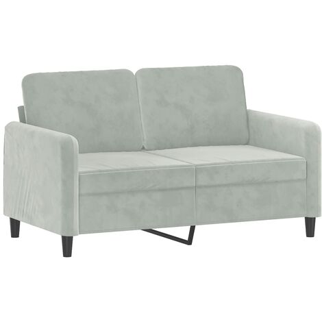 vidaXL Divano a 2 Posti Grigio Chiaro 120 cm in Velluto