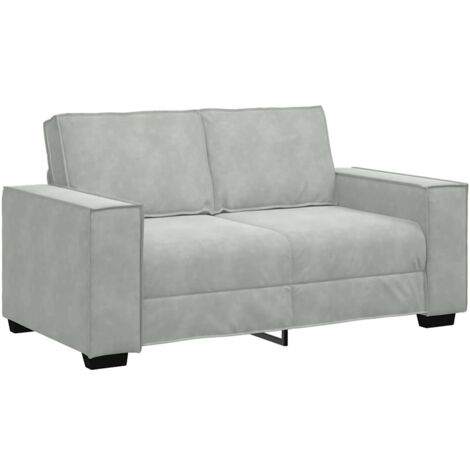 vidaXL Divano a 2 Posti Grigio Chiaro 120 cm in Velluto